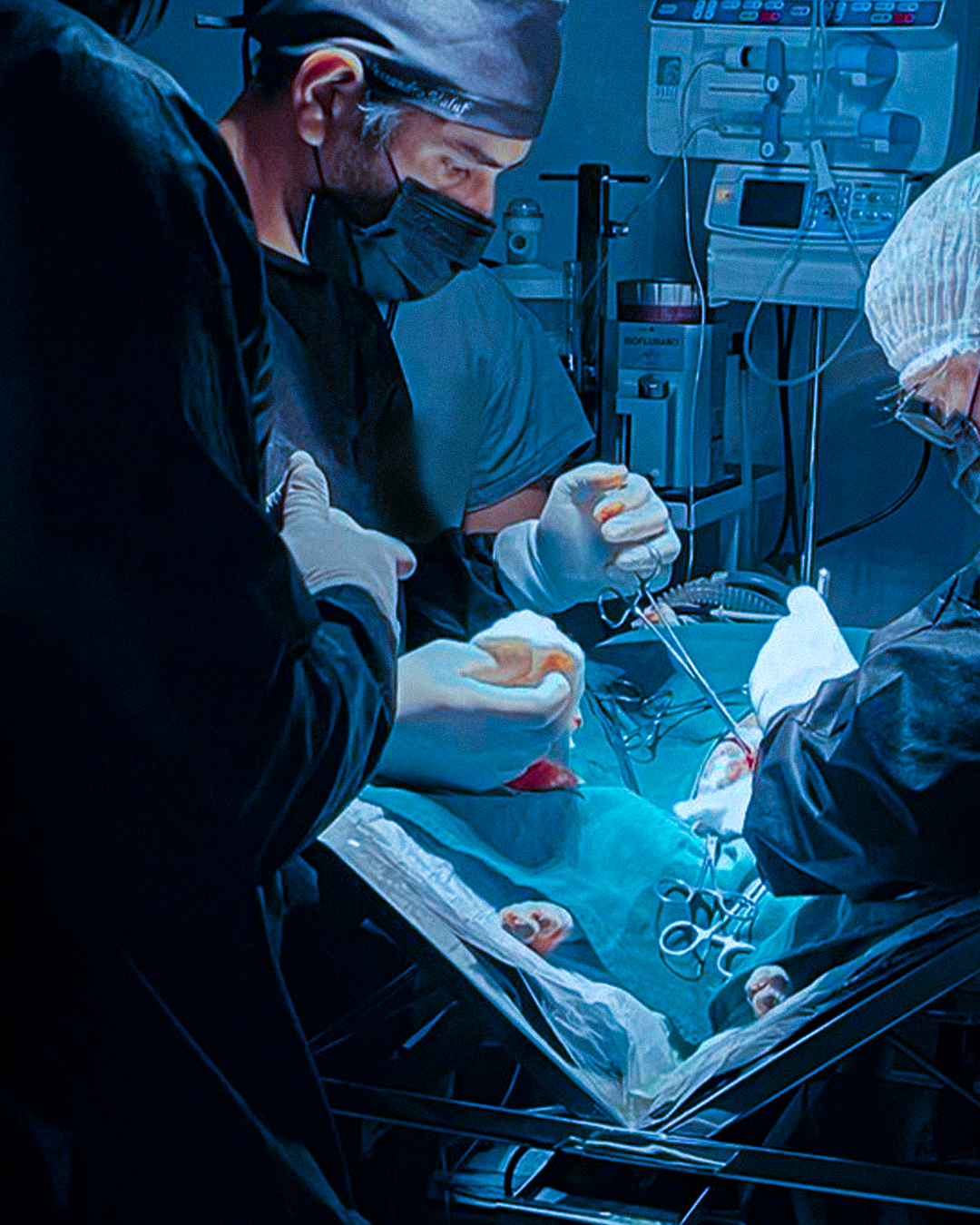 Cirurgia no centro cirúrgico do hospital